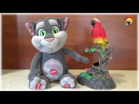 Говорящий Кот Том повторюшка. Мульти-пульти мягкая игрушка | Talking Tom Cat And Parrot