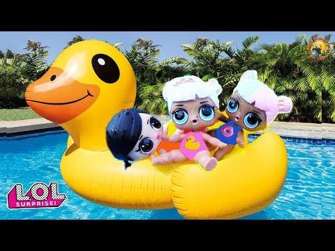 Мультик! Куклы ЛОЛ с малышами едут на Гигантскую Утку LOL Surprise Видео для детей с игрушками