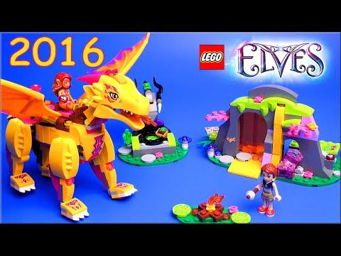 Lego Elves 2016 Fire Dragon's Lava Cave 41175 - Lego Speed Build Review