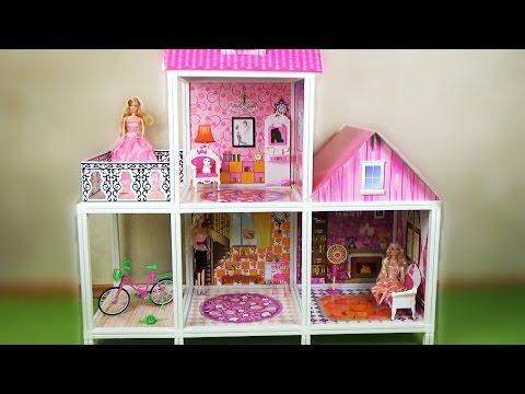 Домик для барби. Двухэтажный с куклами / House For Barbie. Two-storey With Dolls