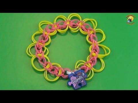 Браслет из резинок колечками на станке. Rainbow Loom Bracelet Gum