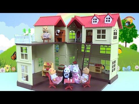 Трехэтажный домик Happy Family (аналог Sylvanian Families) обзор игрушек для девочек